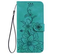 ILING Flip Funda para Realme C63 4G/Realme C61/Realme Note 60/Realme Note 60X, Flores Carcasa Libro con Tapa de Cuero PU Piel con Tarjetero, Función de Soporte y Protección Cámara Cubierta, Verde