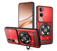 ILING Funda Magnética para Vivo V50 Lite 5G/4G, Carcasa Móvil de Protección de Grado Militar a Prueba de caídas con Soporte Anillo, Textura Mate Cubierta, Rojo