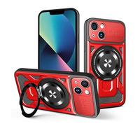 ILING Funda Magnética para Vivo X300 5G, Carcasa Móvil de Protección de Grado Militar a Prueba de caídas con Soporte Anillo, Textura Mate Cubierta, Rojo