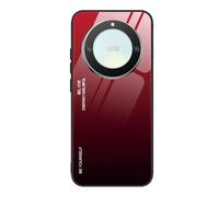 ILING Funda para Honor Magic 6 Lite 5G / Honor X9b, Ultra Delgado Elegante Degradado de Color Dura Vidrio Templado Carcasa, Suave Silicona TPU Bumper Antigolpes Cubierta (Llama roja)