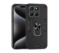 ILING Funda para Honor X6b / Honor X6a, Ultradelgado Mate Armor Carcasa con 360 Anillo Soporte Dura PC y Silicona TPU Bumper Antigolpes Cubierta Case (Negro)