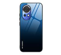 ILING Funda para Huawei Nova 13, Ultra Delgado Elegante Degradado de Color Dura Vidrio Templado Carcasa, Suave Silicona TPU Bumper Antigolpes Cubierta (Azul Elegante)