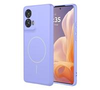 ILING Funda para Motorola Edge 50 Fusion, Compatible con Carga Magnética, Ultradelgado Suave Silicona Líquida en Color Sólido Simple Carcasa Mate TPU Antigolpes Cubierta (Púrpura)