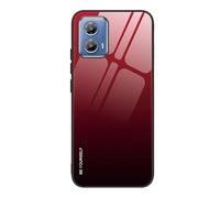 ILING Funda para Motorola Moto G24/Moto G24 Power, Ultra Delgado Elegante Degradado de Color Dura Vidrio Templado Carcasa, Suave Silicona TPU Bumper Antigolpes Cubierta (Llama roja)