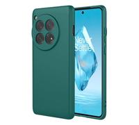 ILING Funda para OnePlus 12R 5G, Diseño de Suave Silicona Líquida en Color Sólido Simple Carcasa Protectora Ultradelgado Mate TPU Bumper Antigolpes Cubierta (Verde Oscuro)
