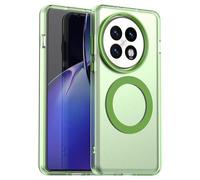 ILING Funda para OnePlus 13 5G, Compatible con Carga Magnética, Ultradelgado Mate Translúcido Antigolpes Rígido PC Carcasa, Suave Silicona TPU Bumper Cubierta (Verde)