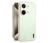 ILING Funda para OnePlus Nord 3 5G, Diseño Elegante de Metal Cepillado, Premium Acabado de Cuero Carcasa, Ultradelgado Suave Silicona TPU Bumper Antigolpes Cubierta (Verde)