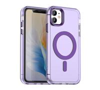 ILING Funda para OPPO A5M / OPPO A5 5G/4G, Compatible con Carga Magnética, Ultradelgado Mate Translúcido Antigolpes Rígido PC Carcasa, Suave Silicona TPU Bumper Cubierta (Púrpura)