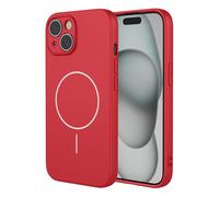 ILING Funda para OPPO A5M / OPPO A5 5G/4G, Compatible con Carga Magnética, Ultradelgado Suave Silicona Líquida en Color Sólido Simple Carcasa Mate TPU Antigolpes Cubierta (Rojo)