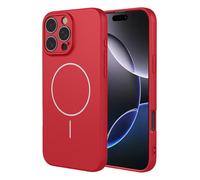 ILING Funda para OPPO A6X / OPPO A6 5G/4G/ OPPO A6K, Compatible con Carga Magnética, Ultradelgado Suave Silicona Líquida en Color Sólido Simple Carcasa Mate TPU Antigolpes Cubierta, Rojo