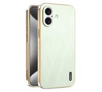 ILING Funda para OPPO A6X / OPPO A6 5G/4G/ OPPO A6K, Diseño Elegante de Metal Cepillado, Premium Acabado de Cuero Carcasa, Ultradelgado Suave Silicona TPU Bumper Antigolpes Cubierta, Verde