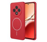 ILING Funda para OPPO Reno 12F 4G / OPPO Reno 12 FS 5G (Reno12 F 5G), Compatible con Carga Magnética, Ultradelgado Suave Silicona Líquida Carcasa Mate TPU Antigolpes Cubierta (Rojo)