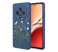 ILING Funda para OPPO Reno 12F 4G / OPPO Reno 12 FS 5G (Reno12 F 5G), Diseño de Flores Vides o Panda Lindo Suave Silicona Líquida Elegante Carcasa Ultradelgado Mate TPU Antigolpes Cubierta (Azul A97)