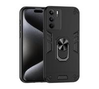 ILING Funda para Realme 14X 5G / Realme C75 4G, Ultradelgado Mate Armor Carcasa con 360 Anillo Soporte Dura PC y Silicona TPU Bumper Antigolpes Cubierta Case (Negro)