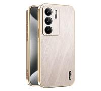 ILING Funda para Realme C71/Realme C73/Realme P3 Lite 4G, Diseño Elegante de Metal Cepillado, Premium Acabado de Cuero Carcasa, Ultradelgado Suave Silicona TPU Bumper Antigolpes Cubierta (Oro)