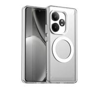 ILING Funda para Realme GT 6 5G / Realme GT 6T 5G, Compatible con Carga Magnética, Ultradelgado Mate Translúcido Antigolpes Rígido PC Carcasa, Suave Silicona TPU Bumper Cubierta (Blanco)