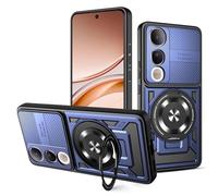ILING Funda para Vivo V50 Lite 5G/4G Antigolpes, Carcasa Militar con Protección de Cámara, Soporte de Anillo 360° Magnética para Coche, Cubierta Mate, Azul