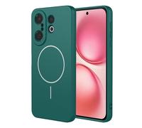 ILING Funda para Vivo X200 FE 5G, Compatible con Carga Magnética, Ultradelgado Suave Silicona Líquida en Color Sólido Simple Carcasa Mate TPU Antigolpes Cubierta (Verde Oscuro)