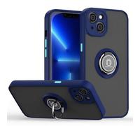 ILING Funda para Vivo X200 FE 5G, Ultra Delgado Mate Translúcido Antigolpes Dura PC Carcasa, Suave Silicona TPU Bumper Estuche con Anillo de Soporte (Azul Real)