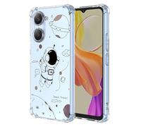 ILING Funda para Vivo Y03 / Vivo Y28s 5G / Vivo Y18, Diseño de Flores y Dibujos Animados Lindo Ultradelgado Elegante Carcasa, Suave Silicona Transparente TPU Bumper Cubierta (Viaje Espacial)