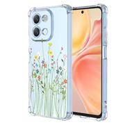 ILING Funda para Vivo Y28 4G, Diseño de Flores y Dibujos Animados Lindo Ultradelgado Elegante Carcasa, Suave Silicona Transparente TPU Bumper Cubierta (Flores Silvestres)