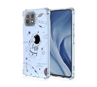 ILING Funda para Xiaomi 11 Lite 5G NE/Xiaomi Mi 11 Lite(4G/5G), Diseño de Flores y Dibujos Animados Lindo Ultradelgado Elegante Carcasa, Suave Silicona Transparente TPU Bumper Cubierta, Viaje espacial