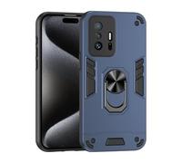 ILING Funda para Xiaomi 11T Pro 5G / Xiaomi 11T 5G, Ultradelgado Mate Armor Carcasa con 360 Anillo Soporte Dura PC y Silicona TPU Bumper Antigolpes Cubierta Case (Azul)