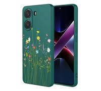 ILING Funda para Xiaomi Poco X7 Pro 5G, Diseño de Flores Vides o Panda Lindo Suave Silicona Líquida Elegante Carcasa Ultradelgado Mate TPU Bumper Antigolpes Cubierta, Verde A97