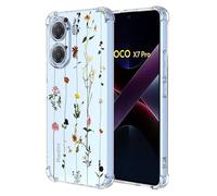 ILING Funda para Xiaomi Poco X7 Pro 5G, Diseño de Flores y Dibujos Animados Lindo Ultradelgado Elegante Carcasa, Suave Silicona Transparente TPU Bumper Cubierta (Vid de Flores)