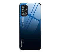 ILING Funda para Xiaomi Redmi 15C 4G, Ultra Delgado Elegante Degradado de Color Dura Vidrio Templado Carcasa, Suave Silicona TPU Bumper Antigolpes Cubierta (Azul Elegante)