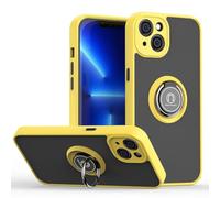 ILING Funda para Xiaomi Redmi 15C 4G, Ultra Delgado Mate Translúcido Antigolpes Dura PC Carcasa, Suave Silicona TPU Bumper Estuche con Anillo de Soporte (Amarillo)