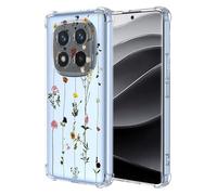 ILING Funda para Xiaomi Redmi Note 14 Pro 5G / Poco X7 5G, Diseño de Flores y Dibujos Animados Lindo Ultradelgado Elegante Carcasa, Suave Silicona Transparente TPU Bumper Cubierta (Vid de Flores)