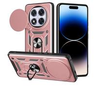 ILING Funda para Xiaomi Redmi Note 14 Pro+ Plus 5G, Ultradelgado Textura Mate Antigolpes Dura PC Carcasa, Suave Silicona TPU Bumper Cubierta con Anillo Soporte y Tapa Cámara Deslizante (Oro Rosa)