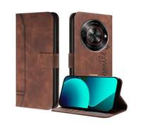 ILING Funda para ZTE Nubia Focus/ZTE Blade A75 5G, Flip Carcasa Magnética de Cuero PU Antigolpes con Tarjetero, Función de Soporte y Protección Completa Cámara Cubierta, Marrón