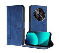 ILING Funda para ZTE Nubia Focus/ZTE Blade A75 5G, Flip Carcasa Magnética de Cuero PU Antigolpes con Tarjetero, Función de Soporte y Protección Completa Cámara Cubierta, Azul