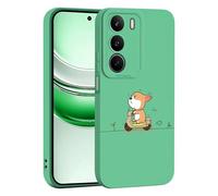 ILING Líquida Silicona Funda para Realme C71/Realme C73/Realme P3 Lite 4G, Diseño de Flores y Dibujos Animados Lindo Ultradelgado Elegante Carcasa, Suave TPU Mate Antigolpes Cubierta (Verde Q10)