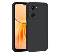 ILING Líquida Silicona Funda para Vivo Y03 / Vivo Y28s 5G / Vivo Y18, Ultradelgado Color Sólido Simple Elegante Carcasa, Suave TPU Bumper Mate Antigolpes Cubierta Estuche (Negro)
