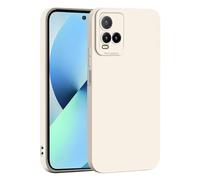 ILING Líquida Silicona Funda para Vivo Y21 / Vivo Y21s / Vivo Y33s, Ultradelgado Color Sólido Simple Elegante Carcasa, Suave TPU Bumper Mate Antigolpes Cubierta Estuche (Blanco)