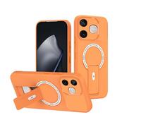 ILING Magnética Funda para Honor 600 Lite 5G de Invisible Soporte Ajustable, Protección Completa Lente Cámara con Tacto Suave y Sedoso Antigolpes Carcasa Cubierta, Naranja