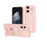 ILING Magnética Funda para Honor 600 Lite 5G de Invisible Soporte Ajustable, Protección Completa Lente Cámara con Tacto Suave y Sedoso Antigolpes Carcasa Cubierta, Rosa