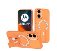 ILING Magnética Funda para Motorola Moto G35 5G de Invisible Soporte Ajustable, Protección Completa Lente Cámara con Tacto Suave y Sedoso Antigolpes Carcasa Cubierta, Naranja