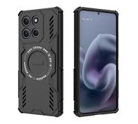 ILING Magnética Funda para Motorola Moto G86 Power, Apta para MagSafe, Ultradelgado Militar Armadura Dura PC Carcasa, Suave Silicona TPU Bumper Antigolpes Cubierta (Negro)
