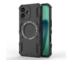 ILING Magnética Funda para Motorola Signature, Apta para MagSafe, Ultradelgado Militar Armadura Dura PC Carcasa, Suave Silicona TPU Bumper Antigolpes Cubierta (Negro)