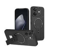 ILING Magnética Funda para OPPO A40 4G / OPPO A40M / OPPO A60 5G de Invisible Soporte Ajustable, Protección Completa Lente Cámara con Tacto Suave y Sedoso Antigolpes Carcasa Cubierta, Negro