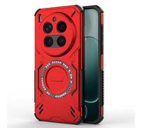 ILING Magnética Funda para Vivo X300 Pro, Apta para MagSafe, Ultradelgado Militar Armadura Dura PC Carcasa, Suave Silicona TPU Bumper Antigolpes Cubierta (Rojo)