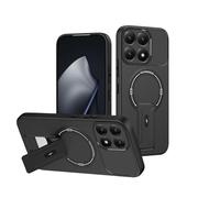 ILING Magnética Funda para Xiaomi 14T Pro 5G de Invisible Soporte Ajustable, Protección Completa Lente Cámara con Tacto Suave y Sedoso Antigolpes Carcasa Cubierta, Negro