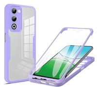 ILING Transparente Funda para Realme C75 4G / Realme 14X 5G, Moda Ultradelgado Antigolpes Carcasa con Protector de Pantalla Incorporado, Dura PC + Silicona TPU Bumper Cubierta (Púrpura)