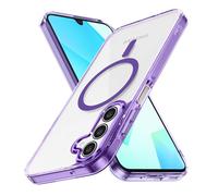 ILING Transparente Funda para Samsung Galaxy A55 5G Compatible MagSafe, Protección Lente Cámara con Ultra Slim Fina Antigolpes Anti-Arañazos Carcasa Cubierta, Púrpura