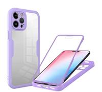 ILING Transparente Funda para Samsung Galaxy M36 5G, Moda Ultradelgado Antigolpes Carcasa con Protector de Pantalla Incorporado, Dura PC + Silicona TPU Bumper Cubierta (Púrpura)