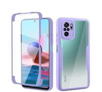ILING Transparente Funda para Xiaomi Poco F3 / Xiaomi Mi 11i 5G, Moda Ultradelgado Antigolpes Carcasa con Protector de Pantalla Incorporado, Dura PC + Silicona TPU Bumper Cubierta (Púrpura)